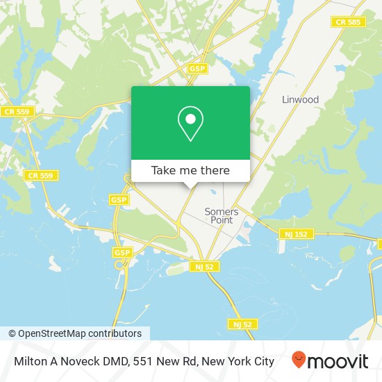 Mapa de Milton A Noveck DMD, 551 New Rd