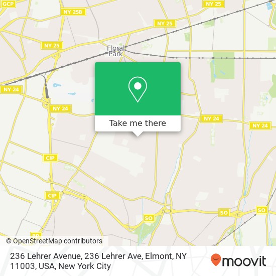 Mapa de 236 Lehrer Avenue, 236 Lehrer Ave, Elmont, NY 11003, USA