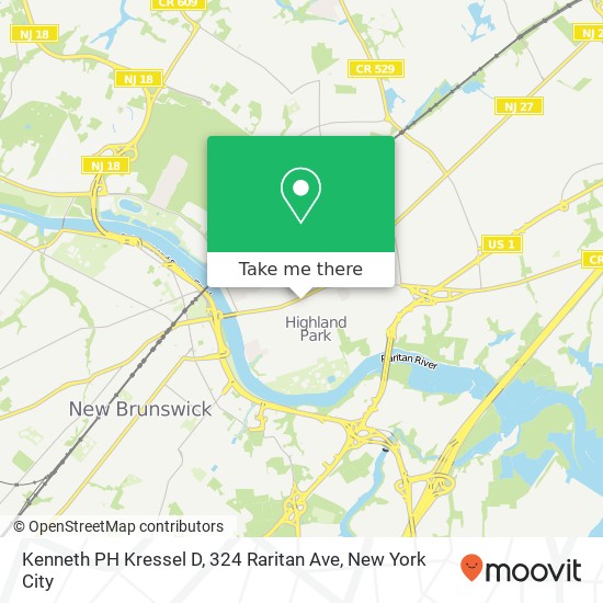 Mapa de Kenneth PH Kressel D, 324 Raritan Ave