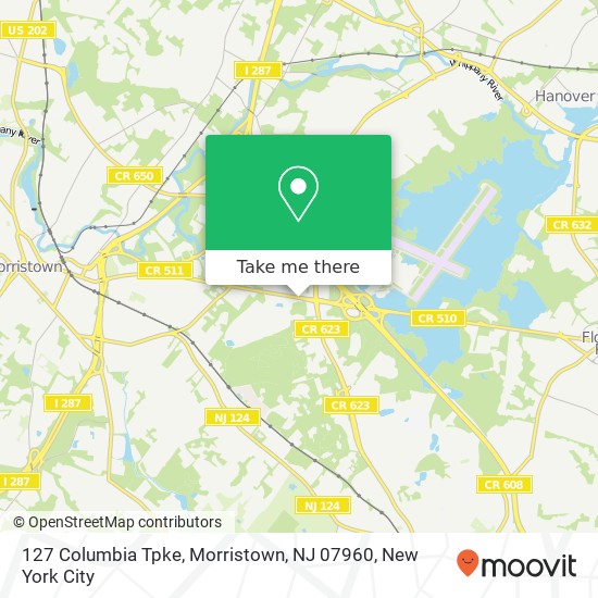 Mapa de 127 Columbia Tpke, Morristown, NJ 07960