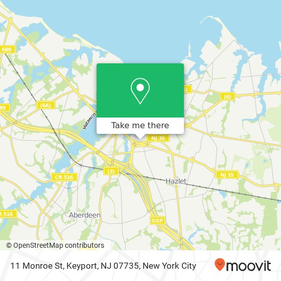 Mapa de 11 Monroe St, Keyport, NJ 07735