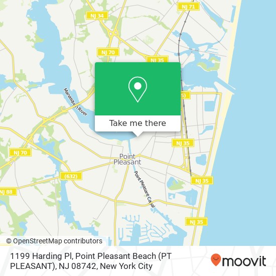 Mapa de 1199 Harding Pl, Point Pleasant Beach (PT PLEASANT), NJ 08742