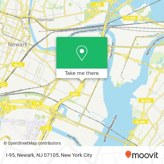I-95, Newark, NJ 07105 map