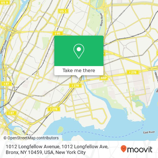 Mapa de 1012 Longfellow Avenue, 1012 Longfellow Ave, Bronx, NY 10459, USA