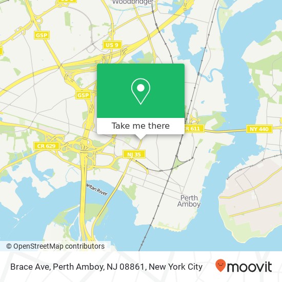 Mapa de Brace Ave, Perth Amboy, NJ 08861