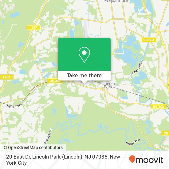 Mapa de 20 East Dr, Lincoln Park (Lincoln), NJ 07035