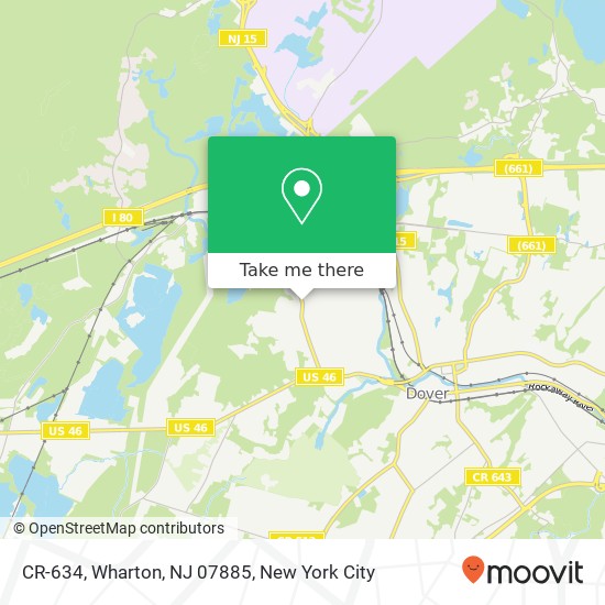 Mapa de CR-634, Wharton, NJ 07885