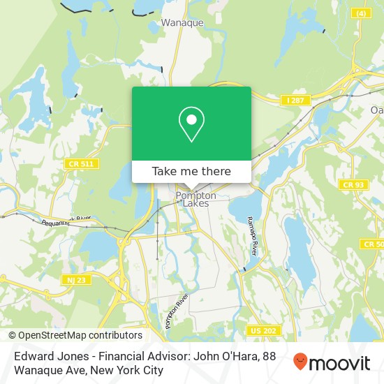 Mapa de Edward Jones - Financial Advisor: John O'Hara, 88 Wanaque Ave