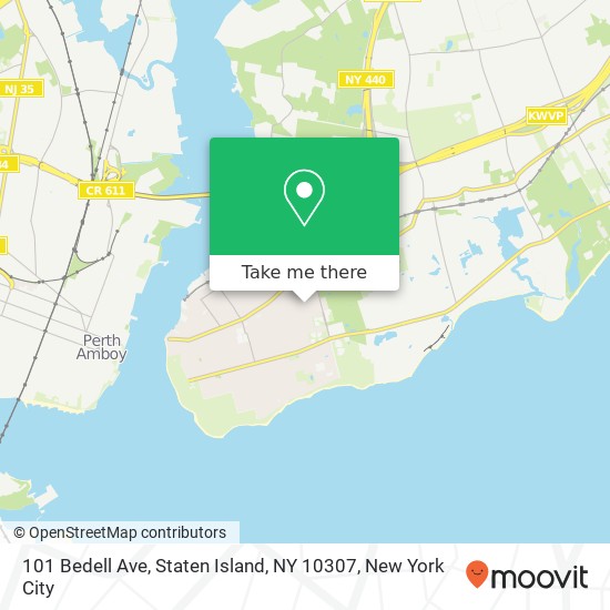 Mapa de 101 Bedell Ave, Staten Island, NY 10307