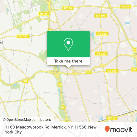 Mapa de 1160 Meadowbrook Rd, Merrick, NY 11566
