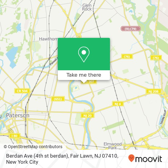 Berdan Ave (4th st berdan), Fair Lawn, NJ 07410 map