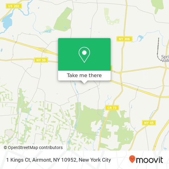 Mapa de 1 Kings Ct, Airmont, NY 10952