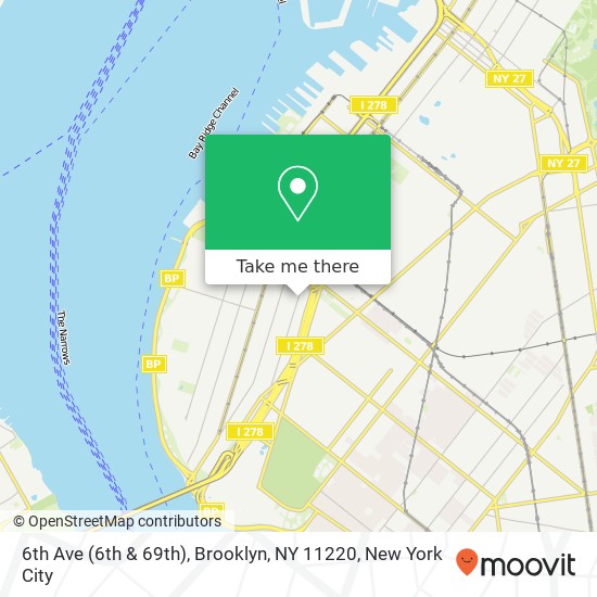 Mapa de 6th Ave (6th & 69th), Brooklyn, NY 11220