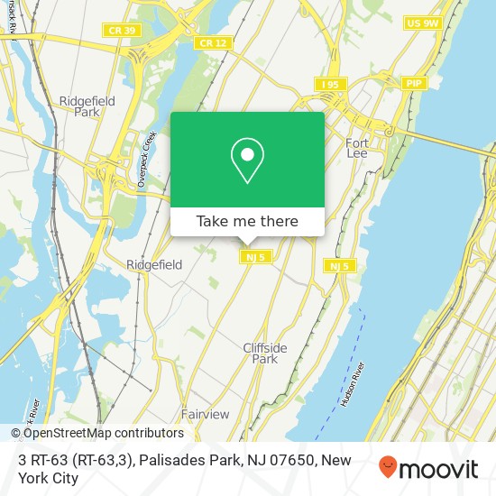 Mapa de 3 RT-63 (RT-63,3), Palisades Park, NJ 07650