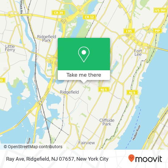Mapa de Ray Ave, Ridgefield, NJ 07657