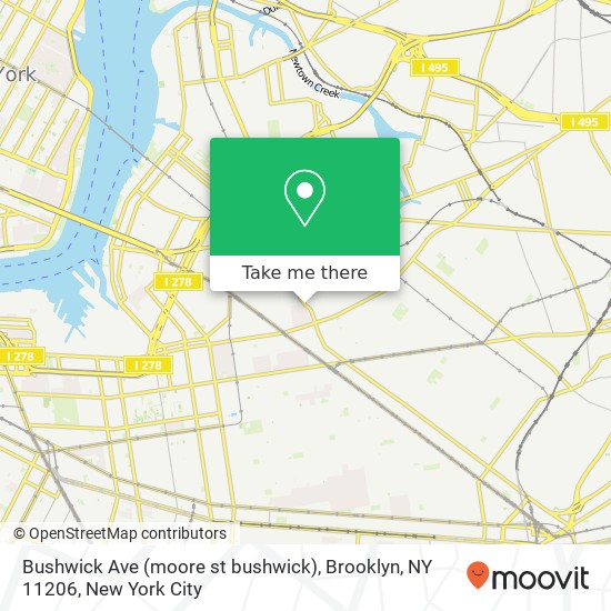 Mapa de Bushwick Ave (moore st bushwick), Brooklyn, NY 11206