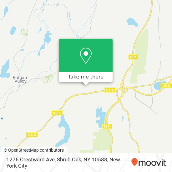 Mapa de 1276 Crestward Ave, Shrub Oak, NY 10588
