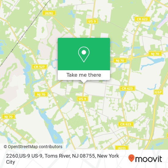 Mapa de 2260,US-9 US-9, Toms River, NJ 08755