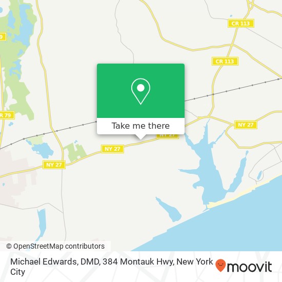 Mapa de Michael Edwards, DMD, 384 Montauk Hwy