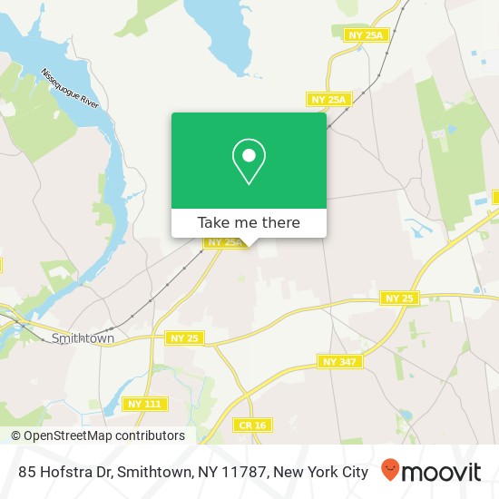 Mapa de 85 Hofstra Dr, Smithtown, NY 11787