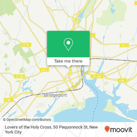 Lovers of the Holy Cross, 50 Pequonnock St map