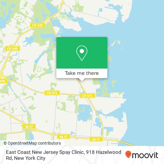 Mapa de East Coast New Jersey Spay Clinic, 918 Hazelwood Rd