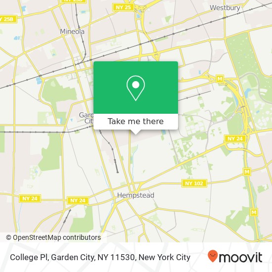 Mapa de College Pl, Garden City, NY 11530