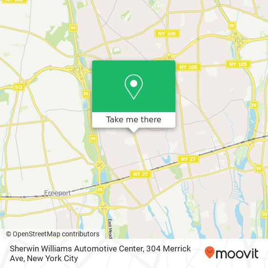 Mapa de Sherwin Williams Automotive Center, 304 Merrick Ave