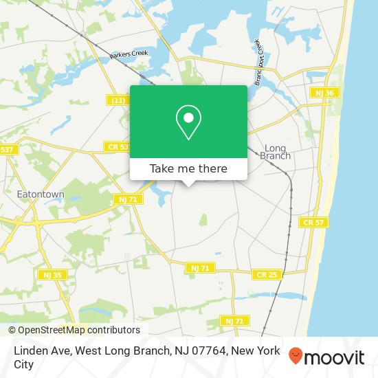 Mapa de Linden Ave, West Long Branch, NJ 07764