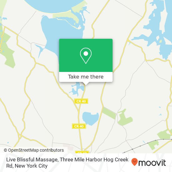 Mapa de Live Blissful Massage, Three Mile Harbor Hog Creek Rd