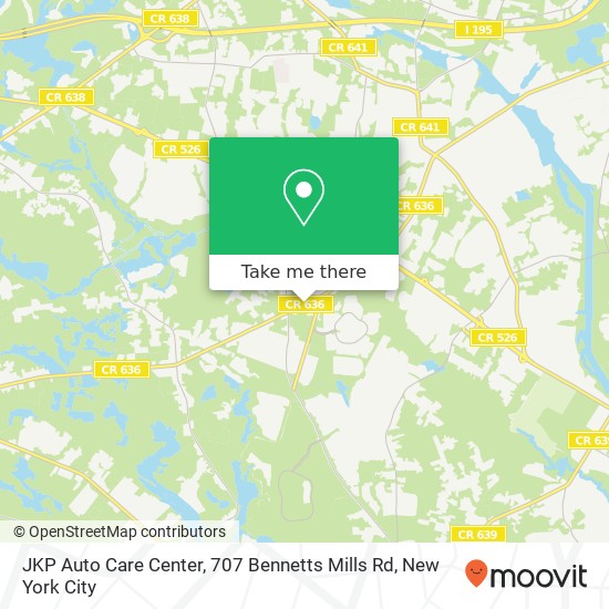 JKP Auto Care Center, 707 Bennetts Mills Rd map