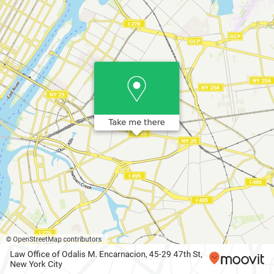 Mapa de Law Office of Odalis M. Encarnacion, 45-29 47th St