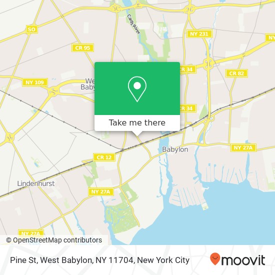 Mapa de Pine St, West Babylon, NY 11704