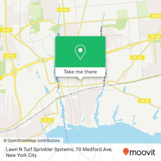 Mapa de Lawn N Turf Sprinkler Systems, 70 Medford Ave