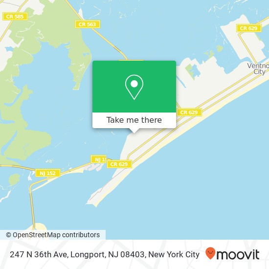 Mapa de 247 N 36th Ave, Longport, NJ 08403