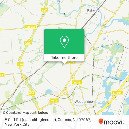 E Cliff Rd (east cliff glendale), Colonia, NJ 07067 map