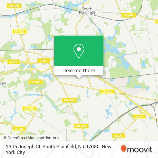 1305 Joseph Ct, South Plainfield, NJ 07080 map