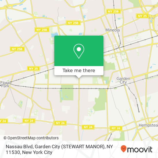 Mapa de Nassau Blvd, Garden City (STEWART MANOR), NY 11530