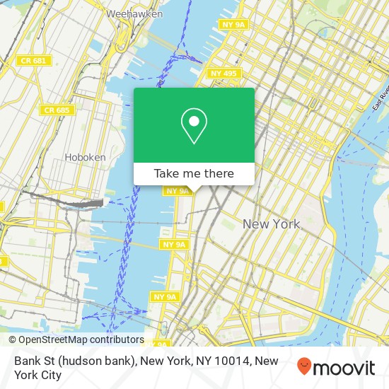 Mapa de Bank St (hudson bank), New York, NY 10014