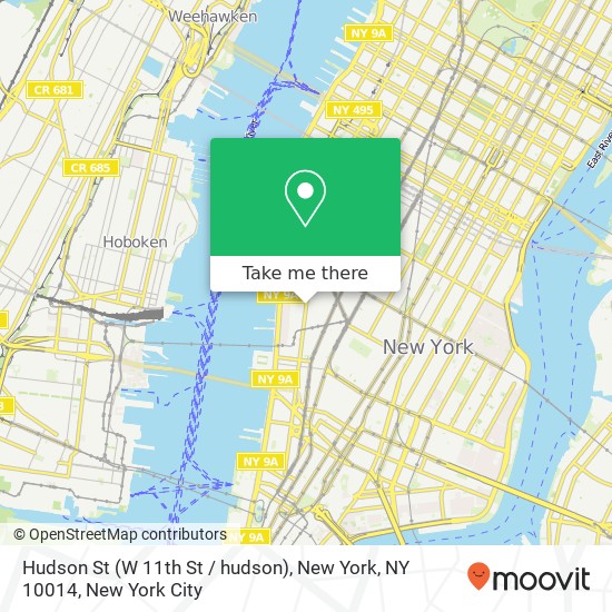 Hudson St (W 11th St / hudson), New York, NY 10014 map