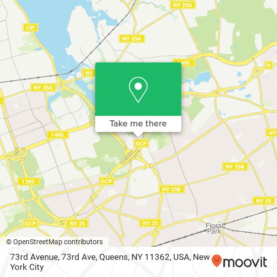 Mapa de 73rd Avenue, 73rd Ave, Queens, NY 11362, USA