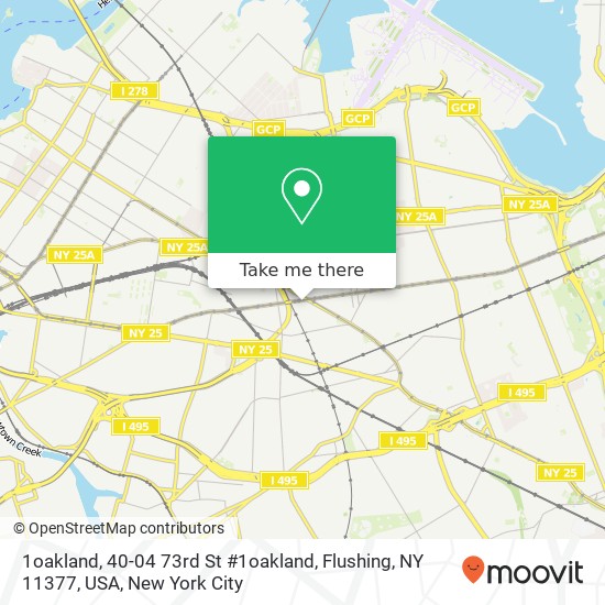 1oakland, 40-04 73rd St #1oakland, Flushing, NY 11377, USA map