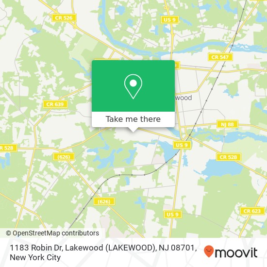 1183 Robin Dr, Lakewood (LAKEWOOD), NJ 08701 map