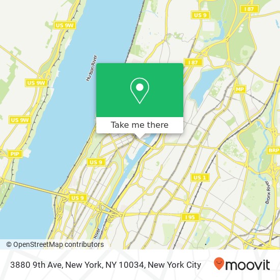 3880 9th Ave, New York, NY 10034 map