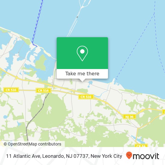 Mapa de 11 Atlantic Ave, Leonardo, NJ 07737