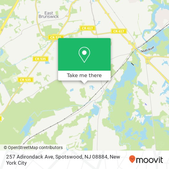Mapa de 257 Adirondack Ave, Spotswood, NJ 08884