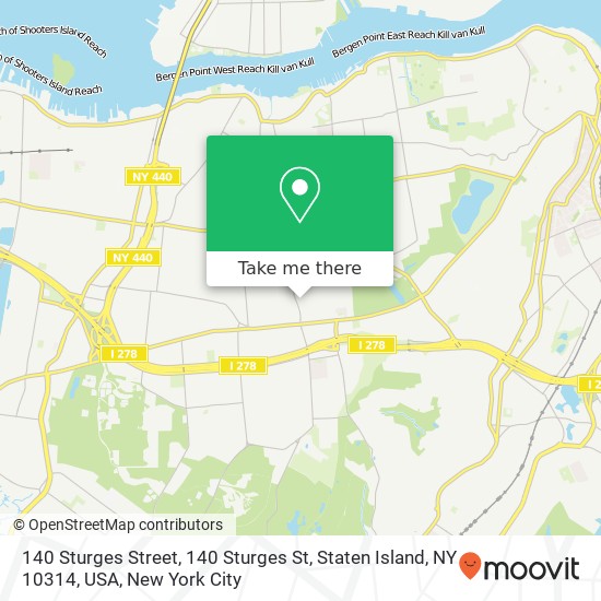140 Sturges Street, 140 Sturges St, Staten Island, NY 10314, USA map