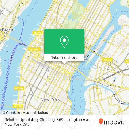 Mapa de Reliable Upholstery Cleaning, 369 Lexington Ave
