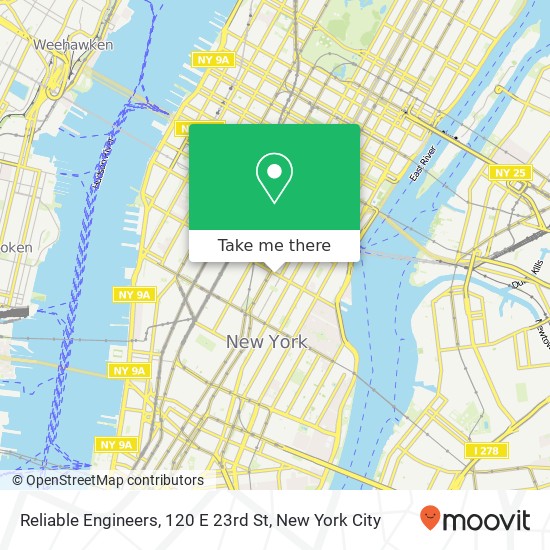 Mapa de Reliable Engineers, 120 E 23rd St