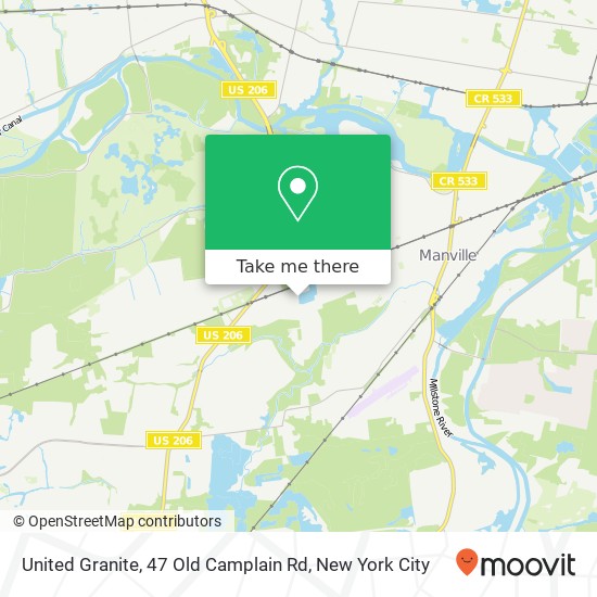 Mapa de United Granite, 47 Old Camplain Rd